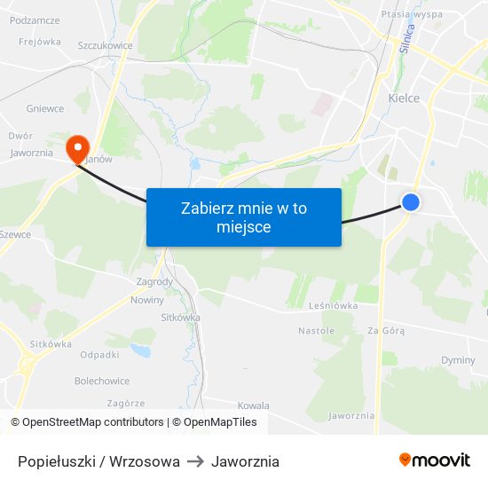 Popiełuszki / Wrzosowa to Jaworznia map