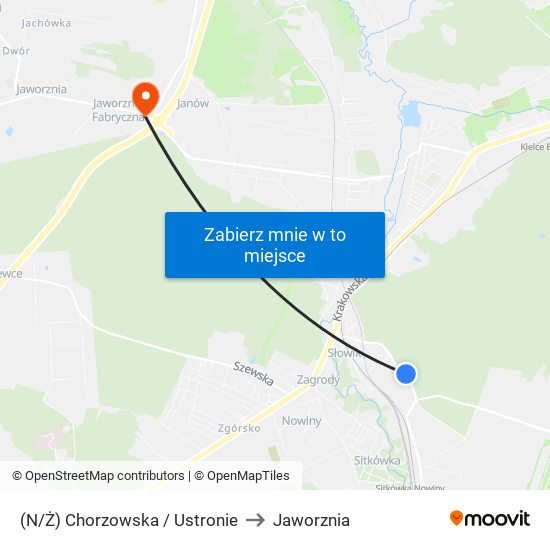(N/Ż) Chorzowska / Ustronie to Jaworznia map