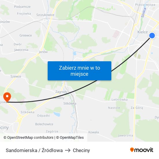 Sandomierska / Źródłowa to Checiny map