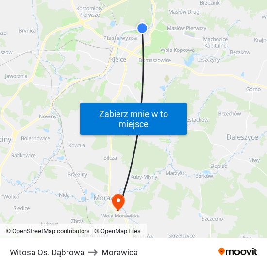 Witosa Os. Dąbrowa to Morawica map