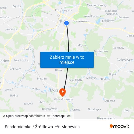 Sandomierska / Źródłowa to Morawica map