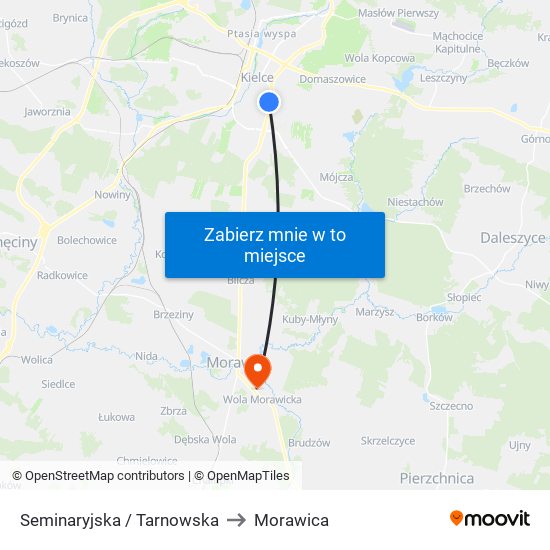 Seminaryjska / Tarnowska to Morawica map