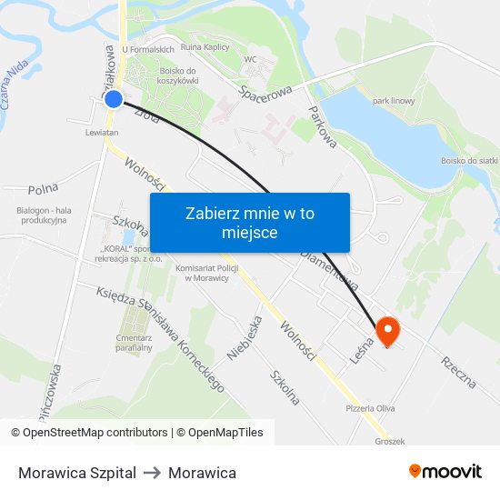 Morawica Szpital to Morawica map
