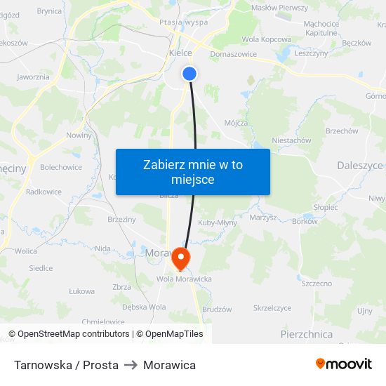 Tarnowska / Prosta to Morawica map