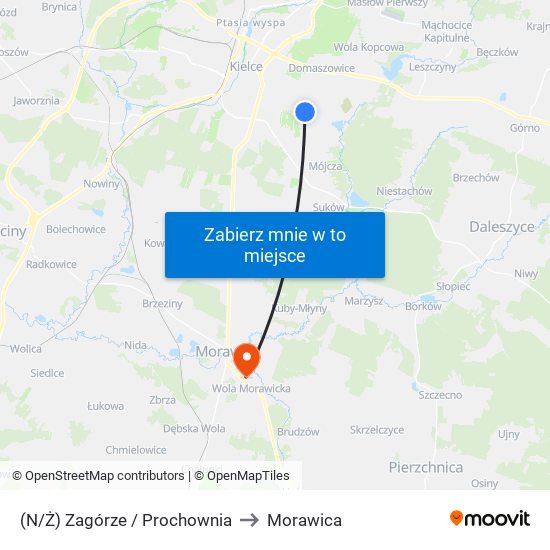 (N/Ż) Zagórze / Prochownia to Morawica map
