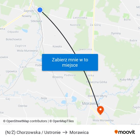 (N/Ż) Chorzowska / Ustronie to Morawica map