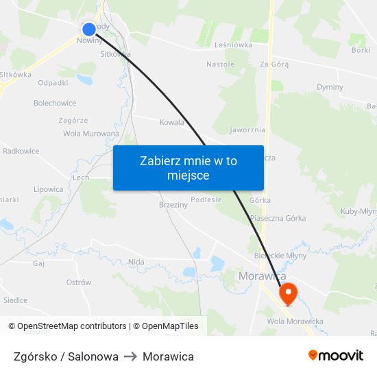 Zgórsko / Salonowa to Morawica map