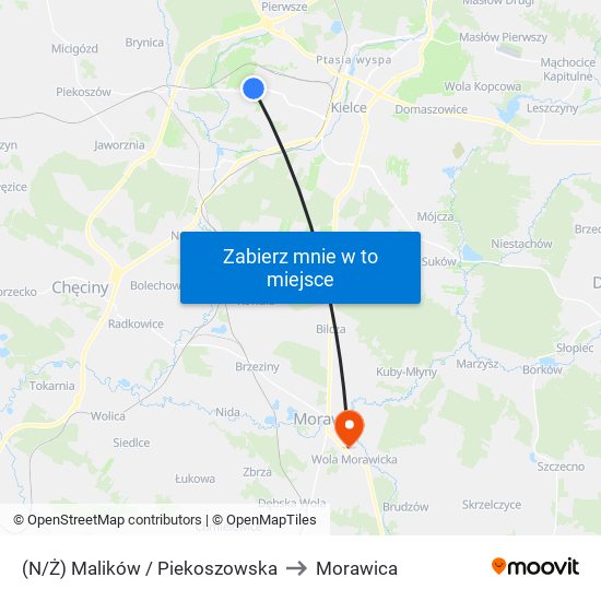 (N/Ż) Malików / Piekoszowska to Morawica map