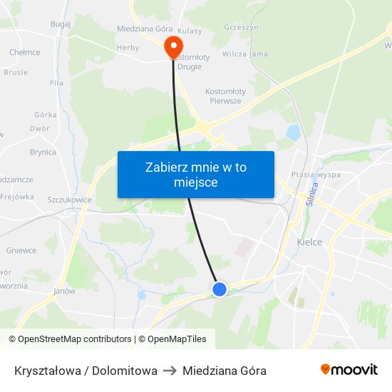 Kryształowa / Dolomitowa to Miedziana Góra map