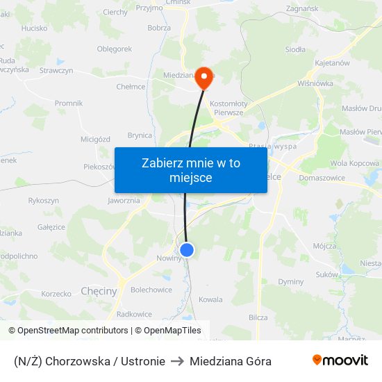 (N/Ż) Chorzowska / Ustronie to Miedziana Góra map