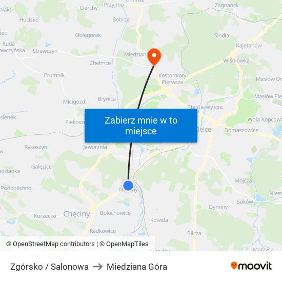 Zgórsko / Salonowa to Miedziana Góra map