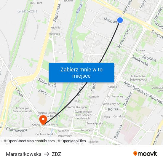 Marszałkowska to ZDZ map