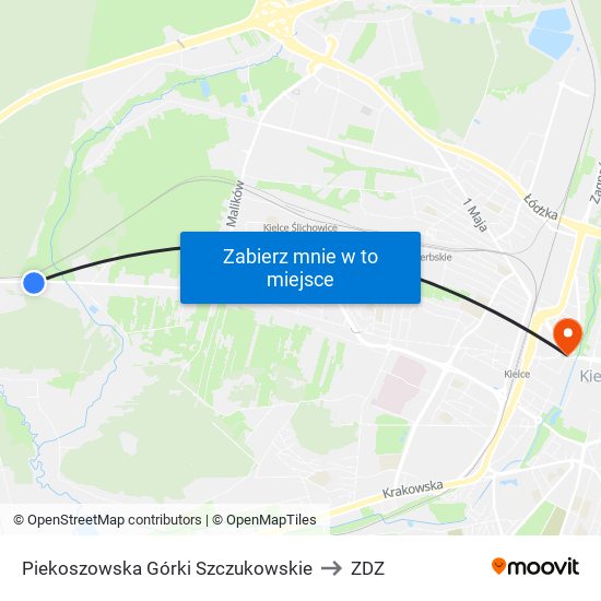 Piekoszowska Górki Szczukowskie to ZDZ map