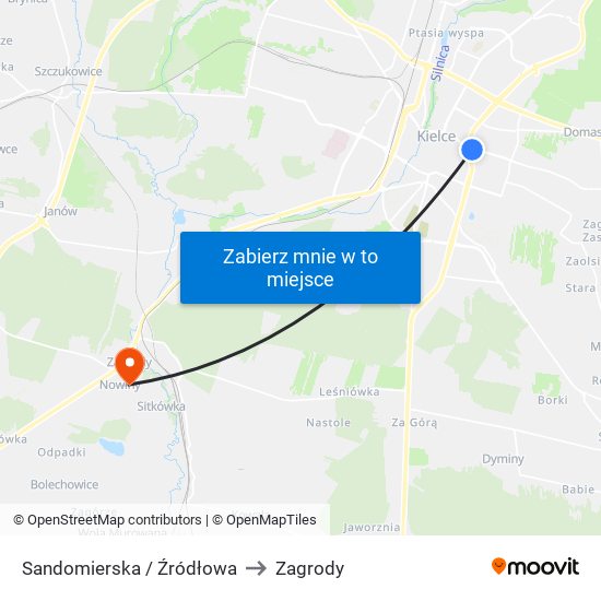Sandomierska / Źródłowa to Zagrody map
