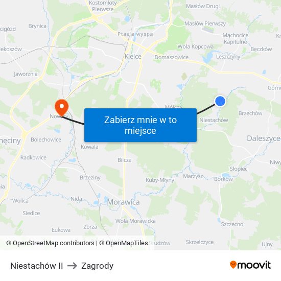 Niestachów II to Zagrody map