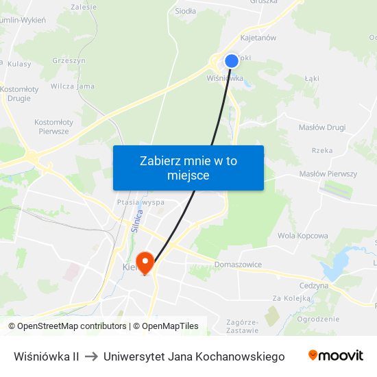 Wiśniówka II to Uniwersytet Jana Kochanowskiego map