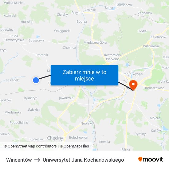 Wincentów to Uniwersytet Jana Kochanowskiego map