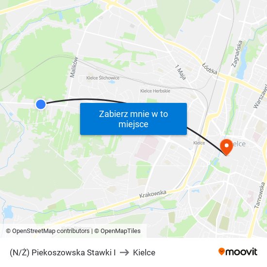 (N/Ż) Piekoszowska Stawki I to Kielce map