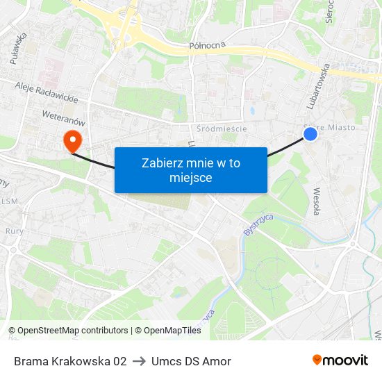 Brama Krakowska 02 to Umcs DS Amor map