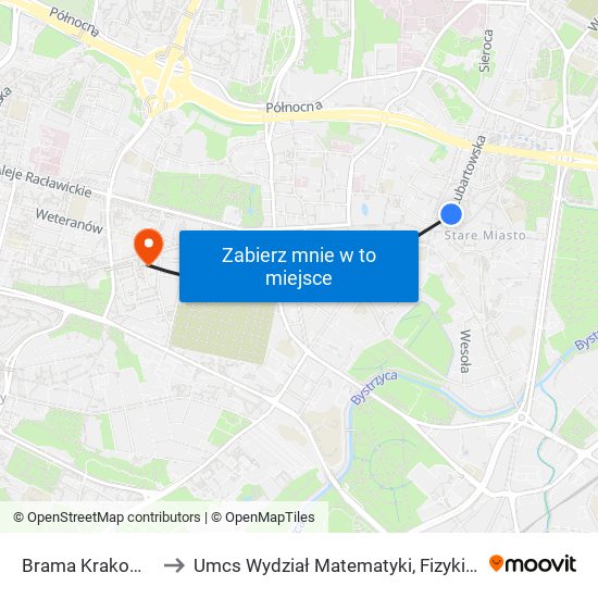 Brama Krakowska 01 to Umcs Wydział Matematyki, Fizyki I Informatyki map
