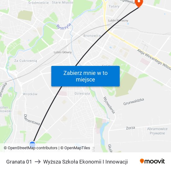 Granata 01 to Wyższa Szkoła Ekonomii I Innowacji map