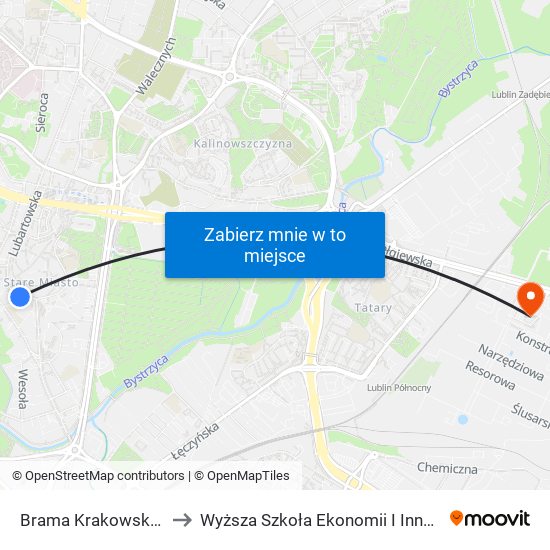 Brama Krakowska 04 to Wyższa Szkoła Ekonomii I Innowacji map
