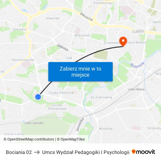 Bociania 02 to Umcs Wydział Pedagogiki I Psychologii map