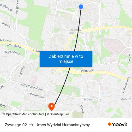 Żywnego 02 to Umcs Wydział Humanistyczny map