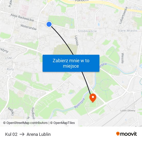 Kul 02 to Arena Lublin map