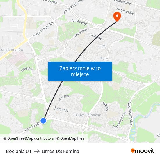 Bociania 01 to Umcs DS Femina map