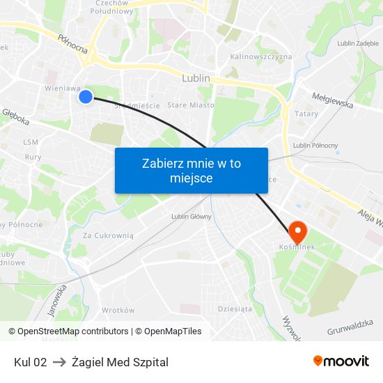 Kul 02 to Żagiel Med Szpital map