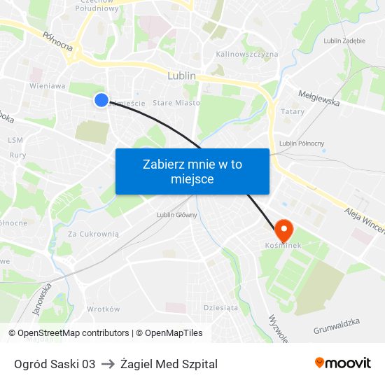 Ogród Saski 03 to Żagiel Med Szpital map