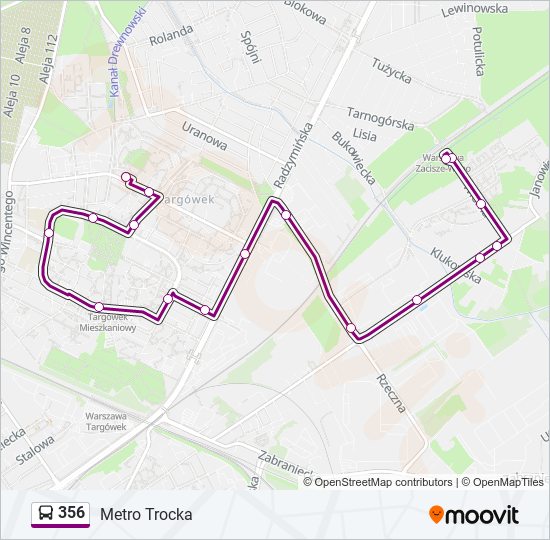 356 bus Line Map