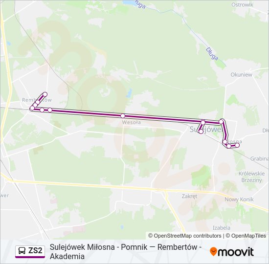 Автобус ZS2: карта маршрута