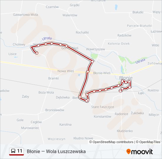 11 bus Line Map