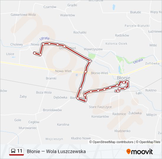 11 bus Line Map