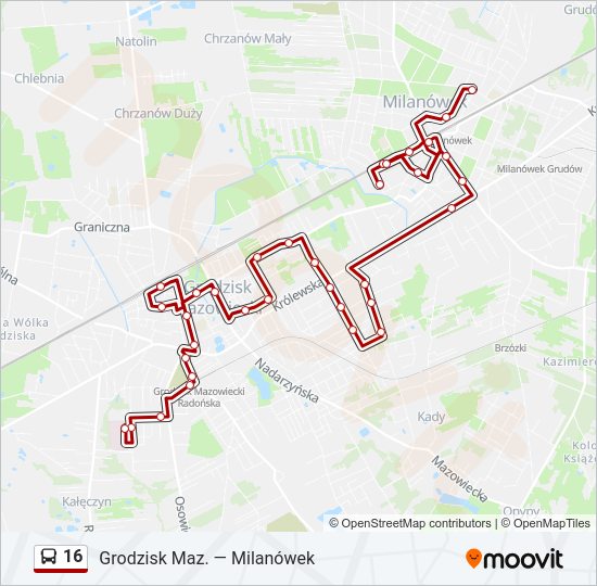 16 bus Line Map