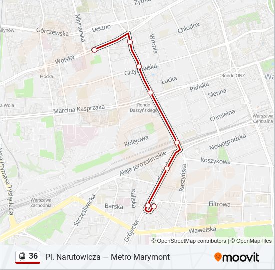 36 light rail Line Map