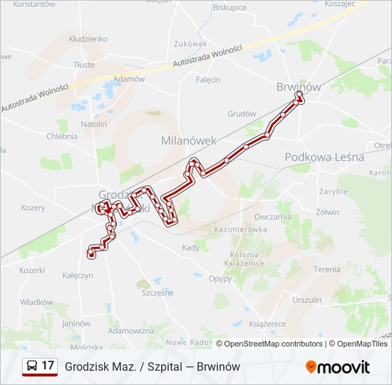 17 bus Line Map