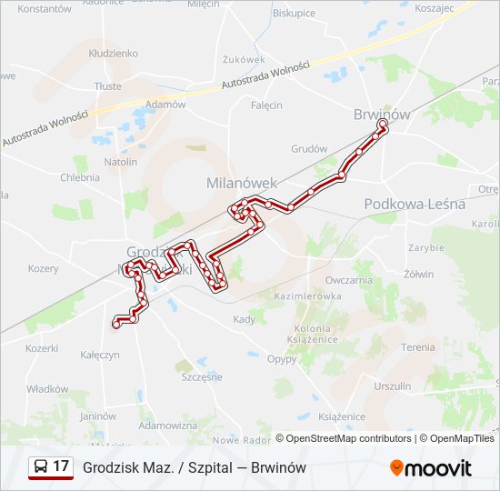 17 bus Line Map