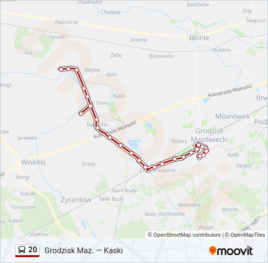 20 bus Line Map