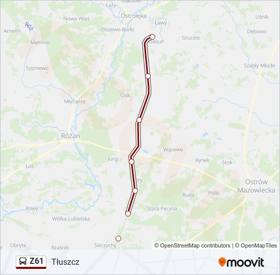 Z61 bus Line Map