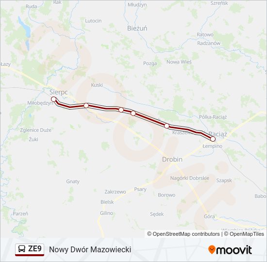 ZE9 bus Line Map