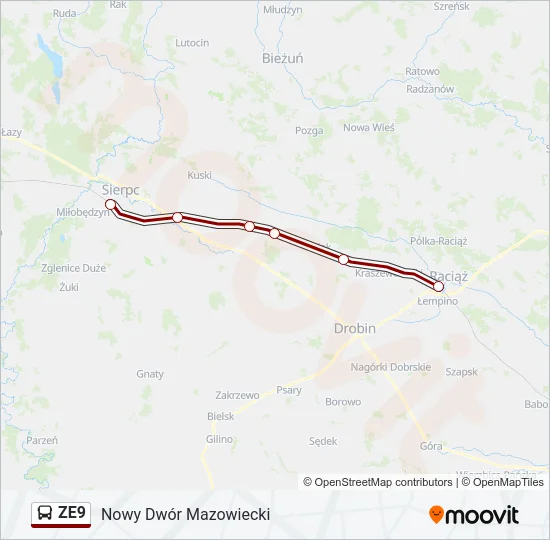 ZE9 Bus Line Map