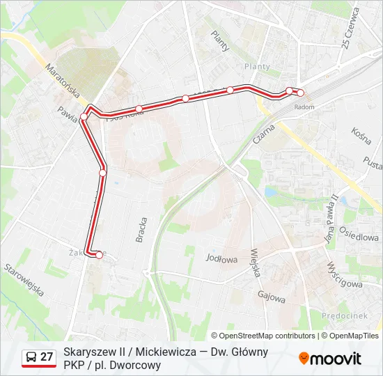 Автобус 27: карта маршрута