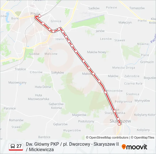 27 Bus Line Map