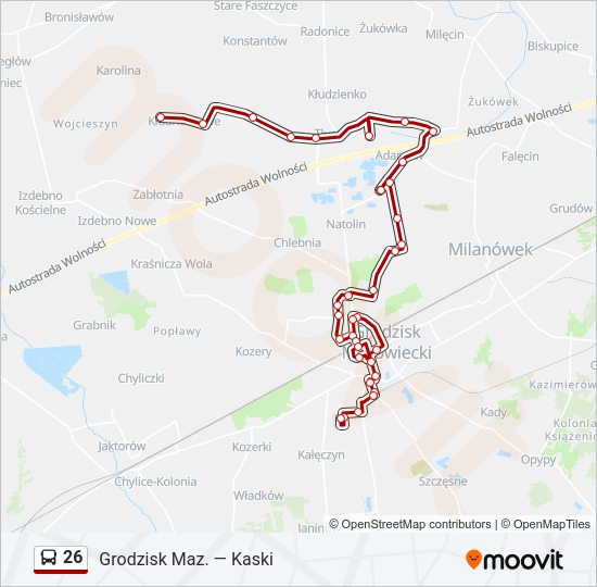 26 bus Line Map