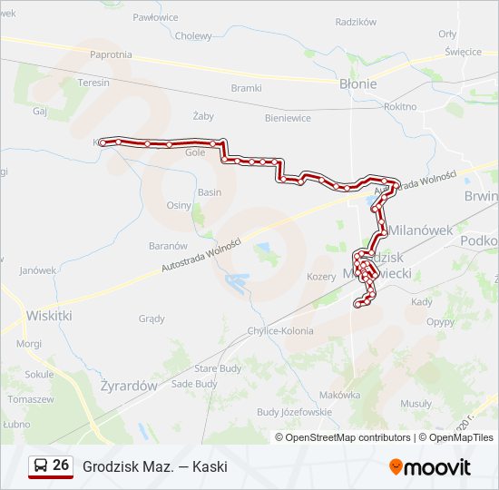 26 bus Line Map