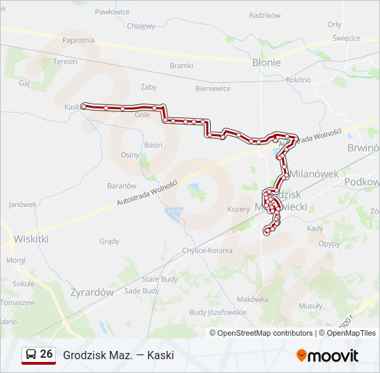 26 bus Line Map