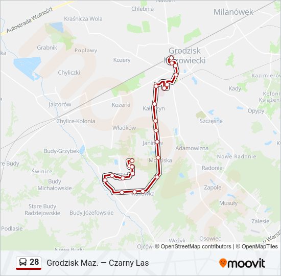 28 bus Line Map